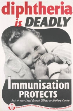 A poster promoting diphtheria immunization in the U.K.