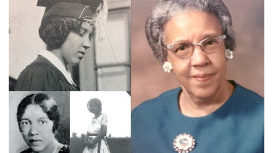 A collage of Ruth E. Moore.